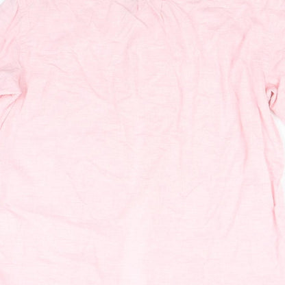 Mens UK Size S H&M Pink  Button-Up 3/4 Sleeve Casual Shirt