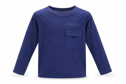 Front view of M&Co girls’ blue basic t-shirt, size 4-5, years