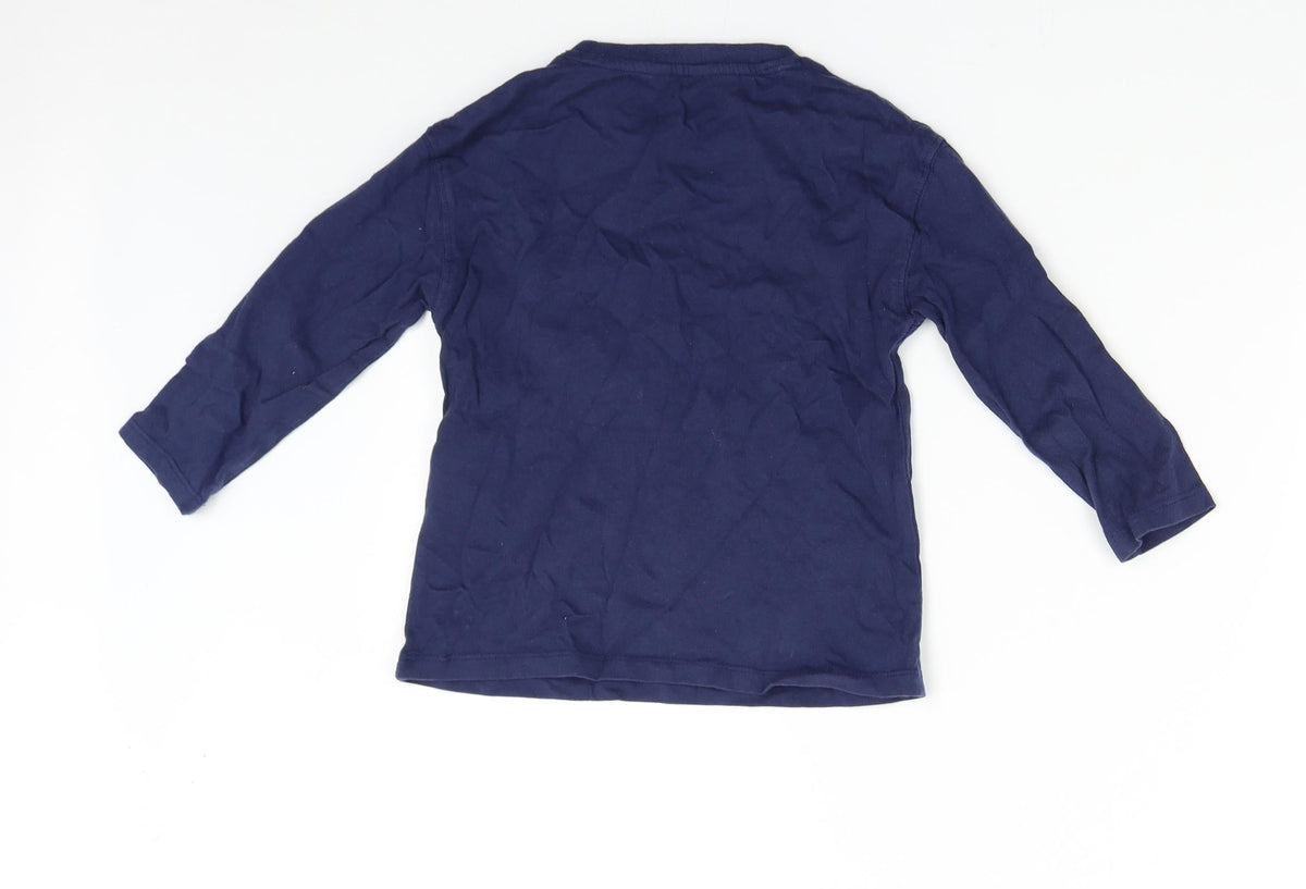 Back view of M&Co girls’ blue basic t-shirt, size 4-5, years
