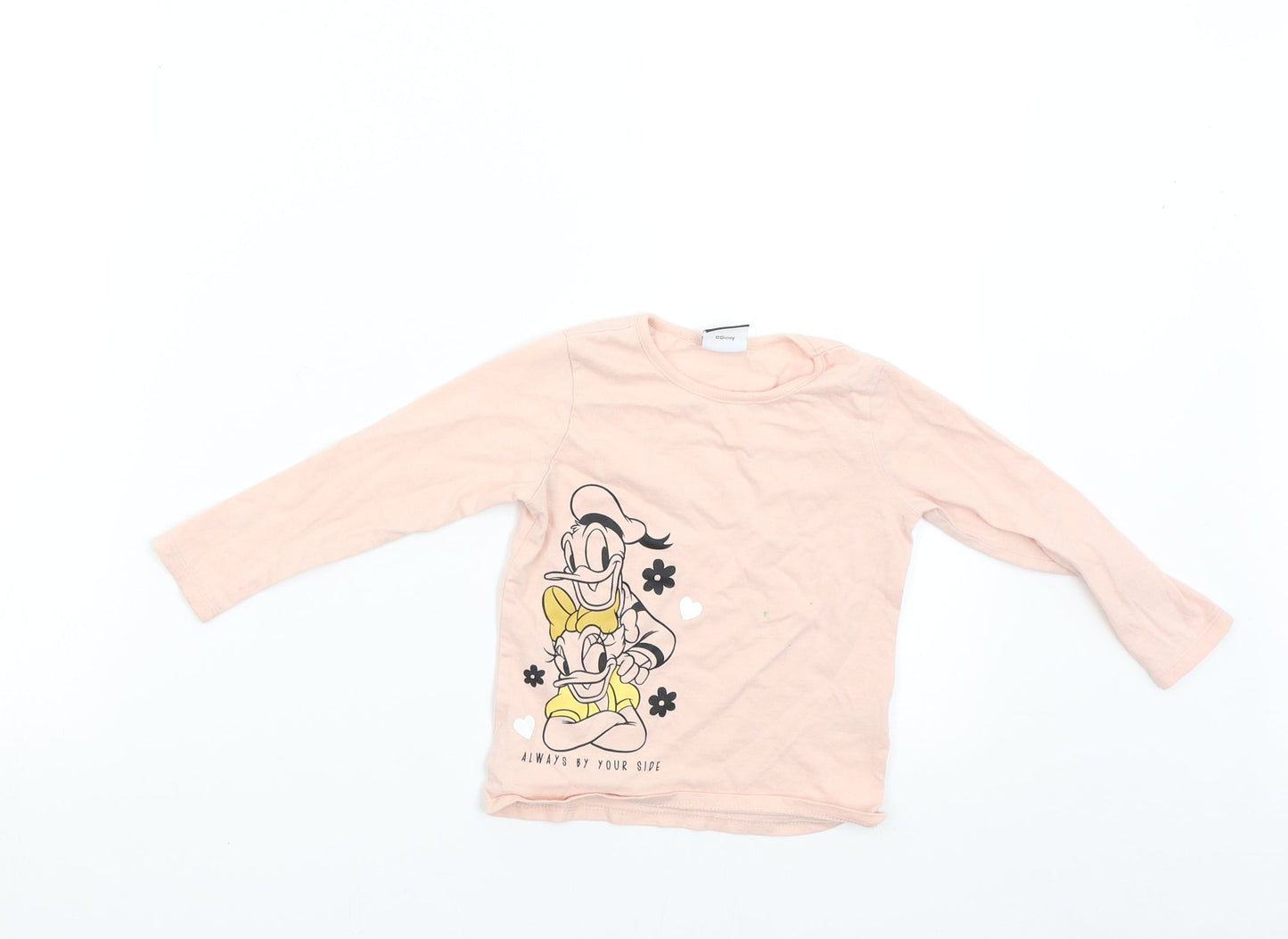 George Girls Pink   Basic T-Shirt Size 2-3 Years  - Disney Donald Duck