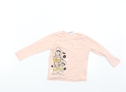 George Girls Pink   Basic T-Shirt Size 2-3 Years  - Disney Donald Duck