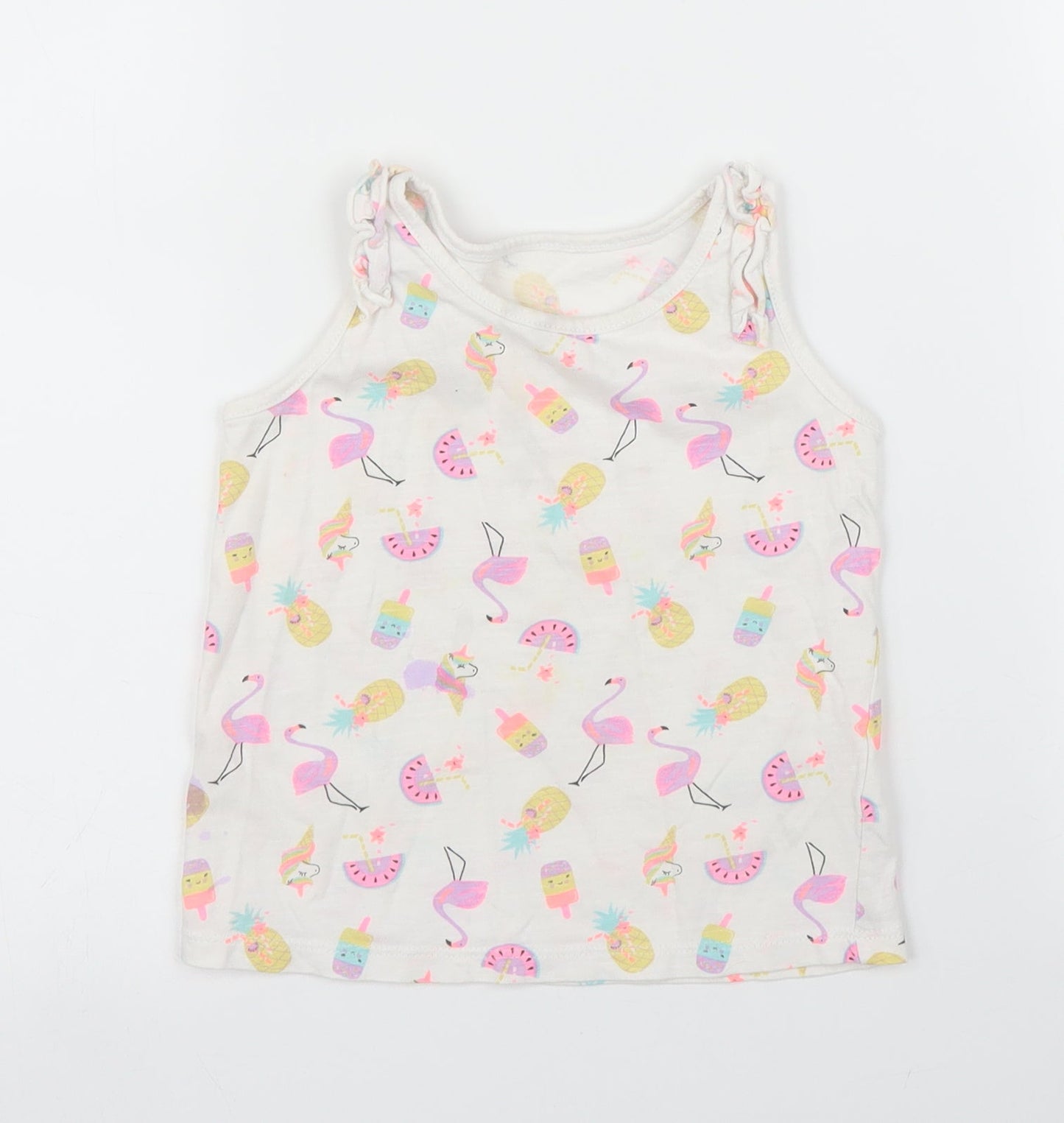 Matalan Girls White   Basic Tank Size 2 Years