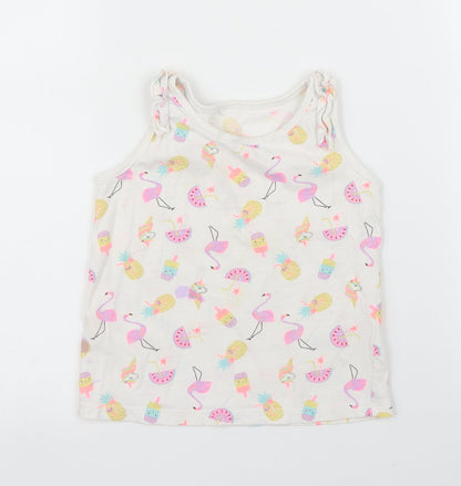 Matalan Girls White   Basic Tank Size 2 Years