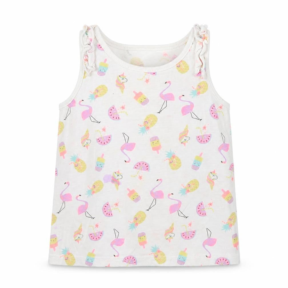 Front view of Matalan girls’ white basic tank, size 2, years