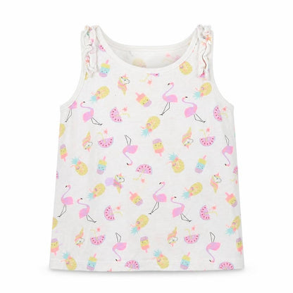 Front view of Matalan girls’ white basic tank, size 2, years