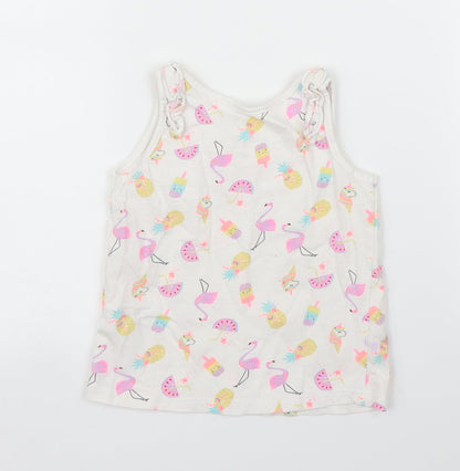 Matalan Girls White   Basic Tank Size 2 Years