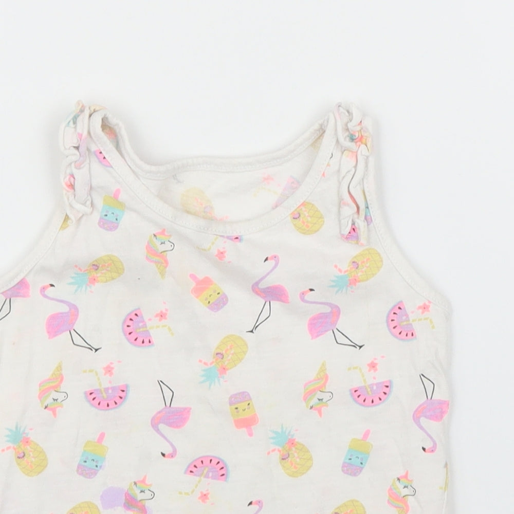 Matalan Girls White   Basic Tank Size 2 Years