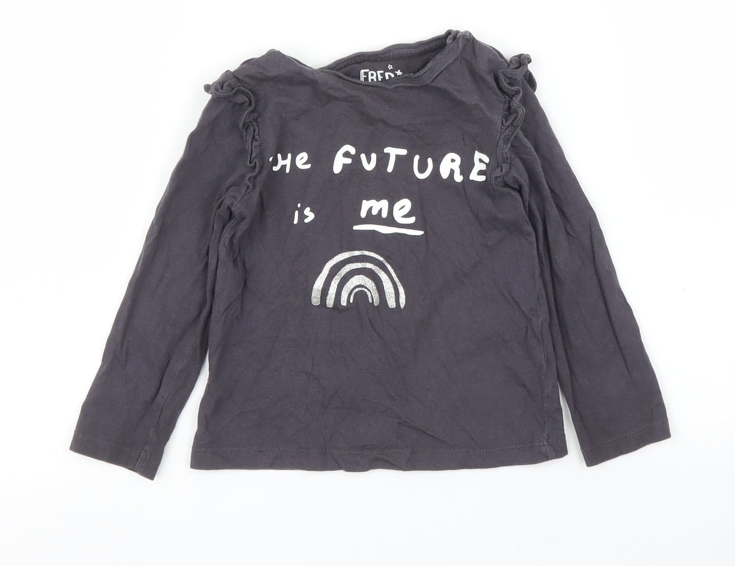 F&F Girls Grey   Basic T-Shirt Size 12-18 Months