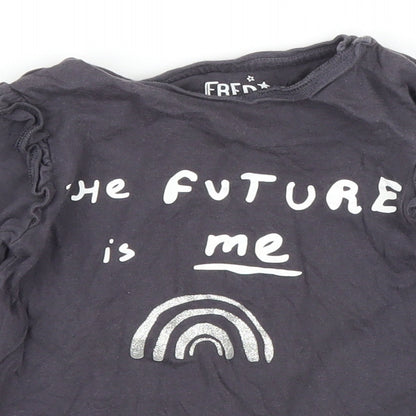 F&F Girls Grey   Basic T-Shirt Size 12-18 Months