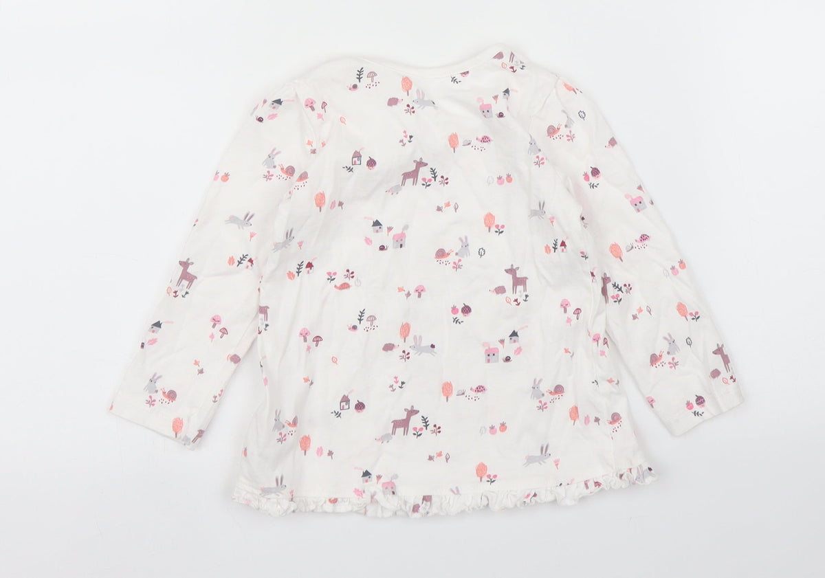 Back view of George girls’ white basic t-shirt, size 12, months