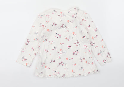 Back view of George girls’ white basic t-shirt, size 12, months