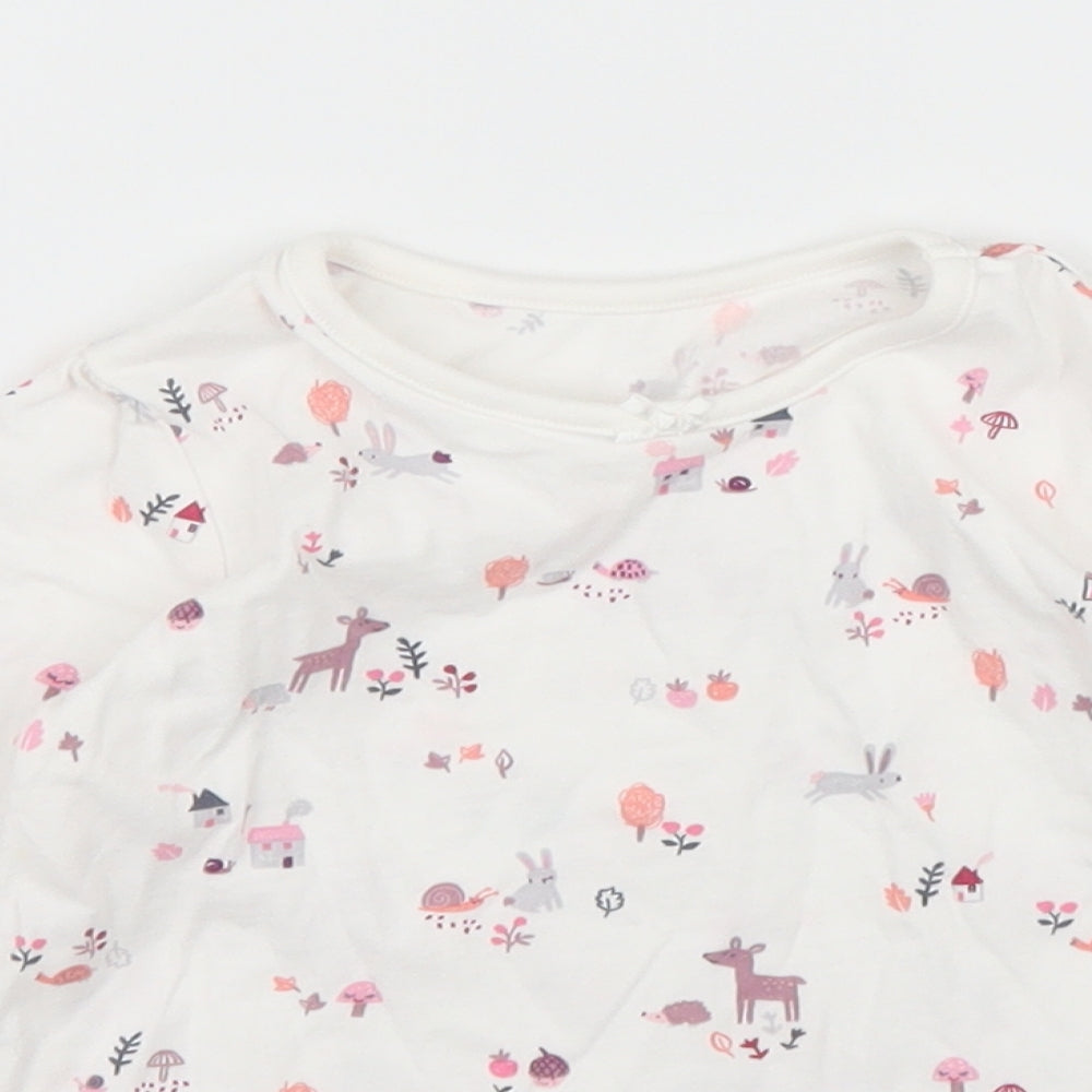 Close-up detail of George girls’ white basic t-shirt, size 12, months