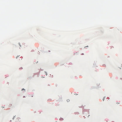 Close-up detail of George girls’ white basic t-shirt, size 12, months
