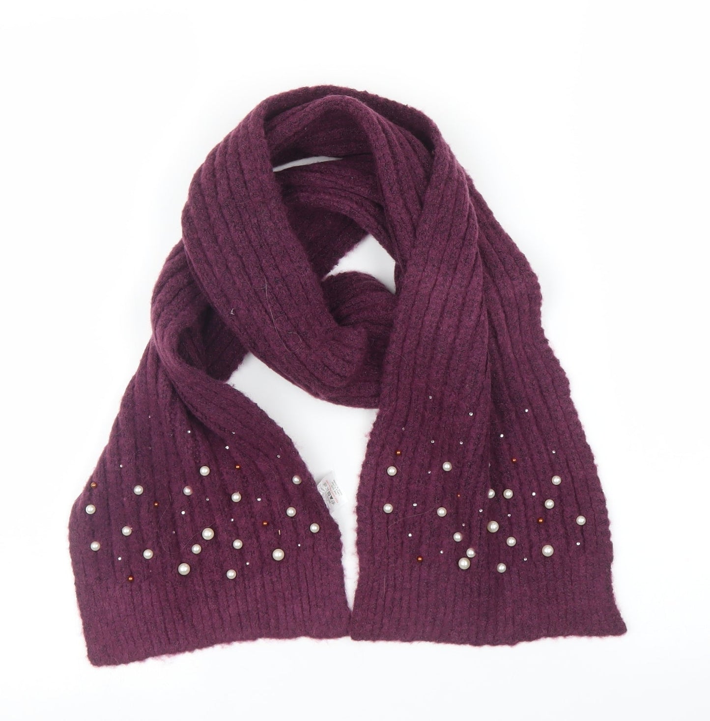 Preworn Unisex Purple    Scarf   - Pearls