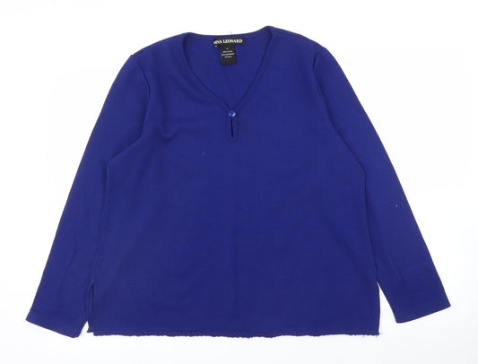 Womens UK Size M Nina Leonard Blue Pullover Jumper