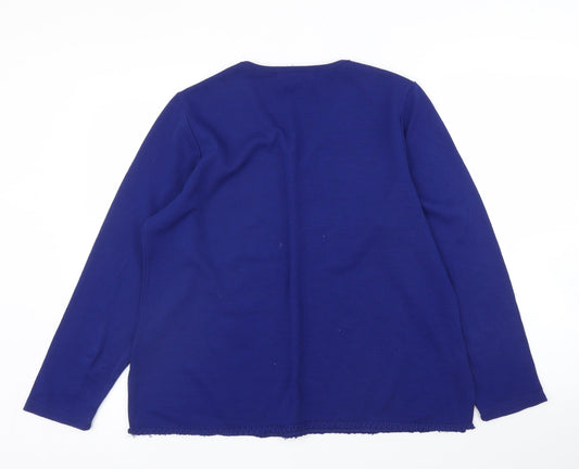 Womens UK Size M Nina Leonard Blue Pullover Jumper