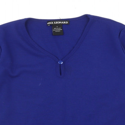 Womens UK Size M Nina Leonard Blue Pullover Jumper