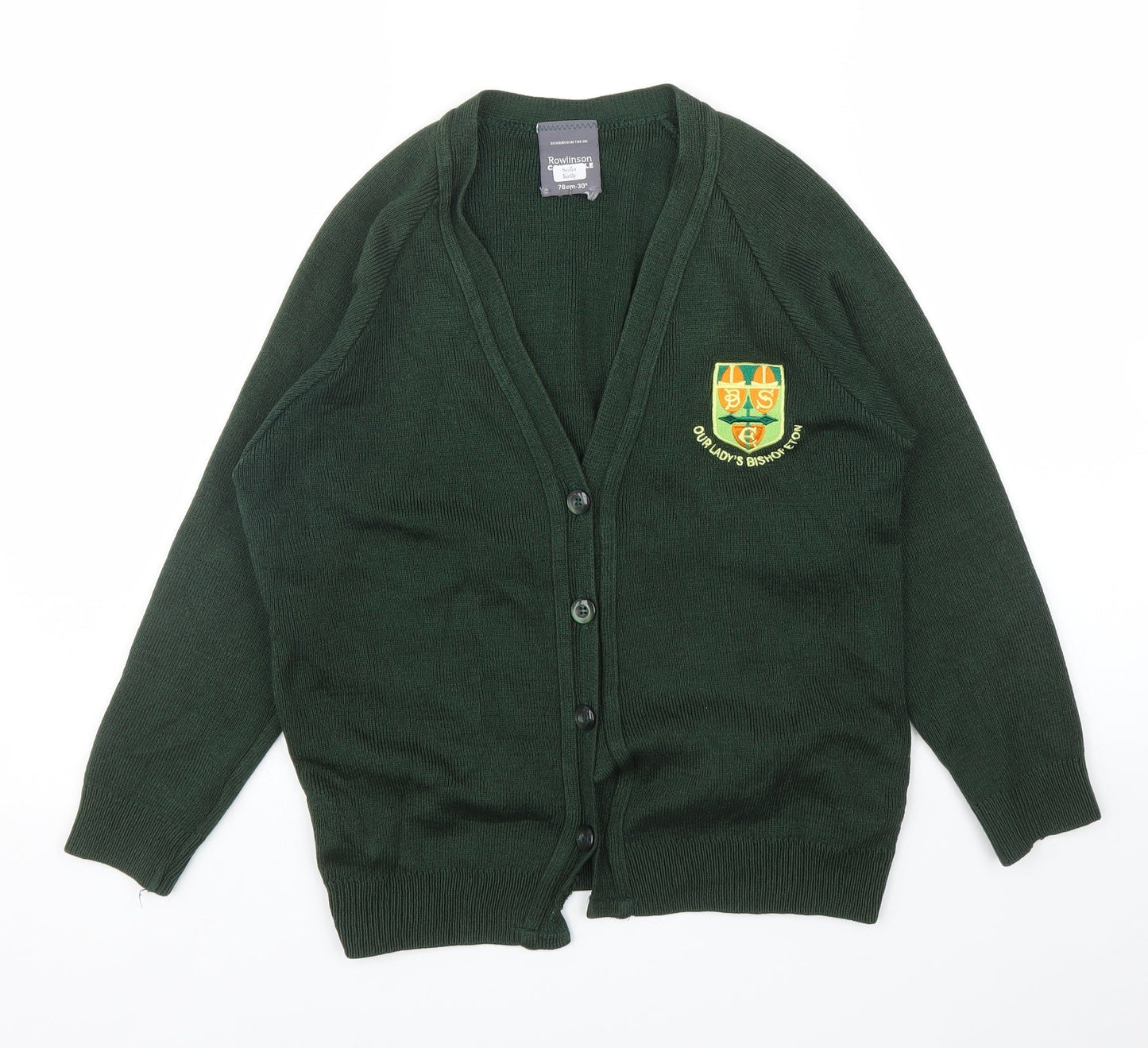 Rowlinson Courtelle Girls Green   Cardigan Jumper Size 10 Years
