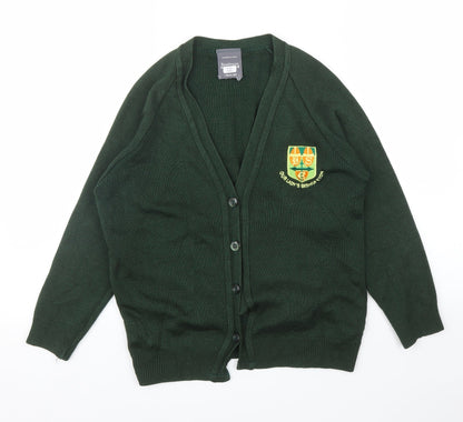 Rowlinson Courtelle Girls Green   Cardigan Jumper Size 10 Years