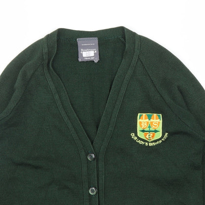 Rowlinson Courtelle Girls Green   Cardigan Jumper Size 10 Years