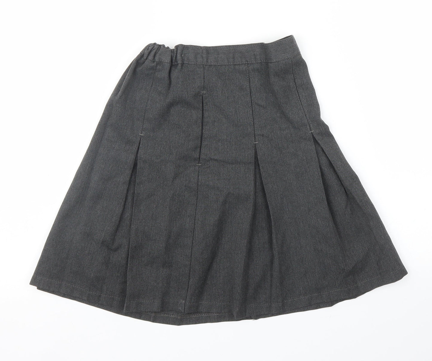 M&S Girls Grey   Pleated Skirt Size 7 Years