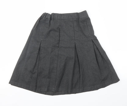 M&S Girls Grey   Pleated Skirt Size 7 Years