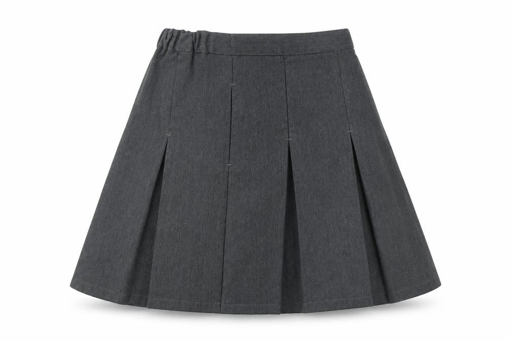 Front view of Marks & Spencer girls’ grey pleated skirt, size 7, years