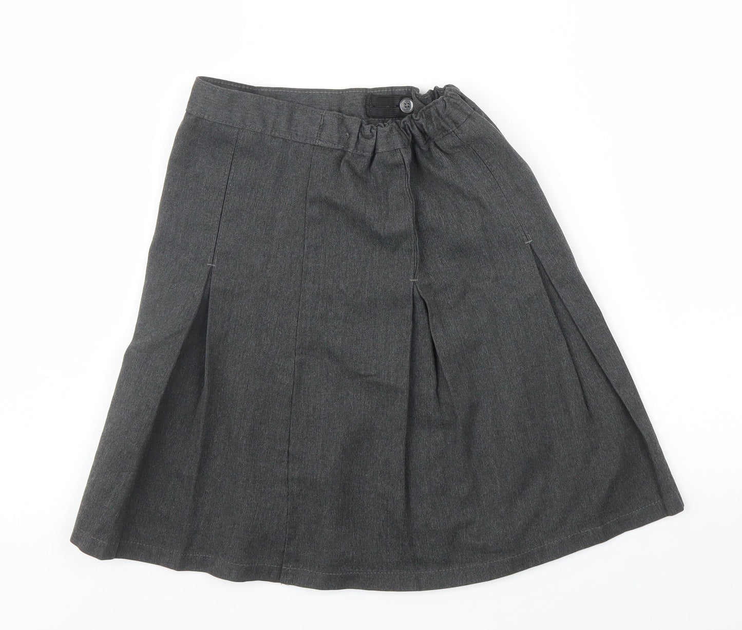 M&S Girls Grey   Pleated Skirt Size 7 Years