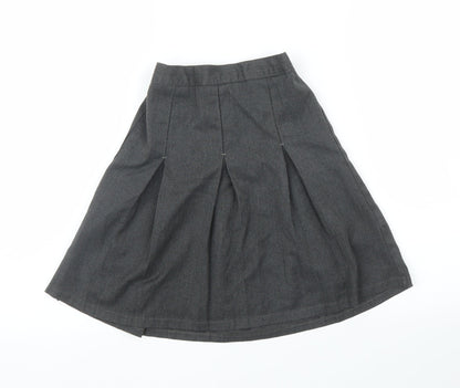 M&S Girls Grey   Pleated Skirt Size 8 Years