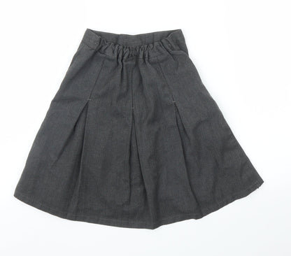 M&S Girls Grey   Pleated Skirt Size 8 Years