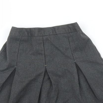 M&S Girls Grey   Pleated Skirt Size 8 Years