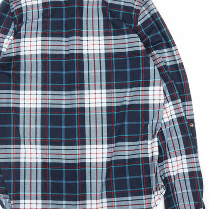 Mens UK Size L Passport Blue  Button-Up Long Sleeve Casual Shirt