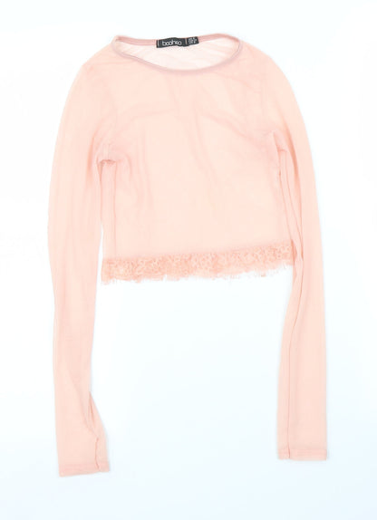 Boohoo Womens Pink   Basic Blouse Size 6