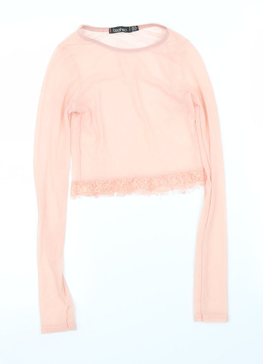 Boohoo Womens Pink   Basic Blouse Size 6