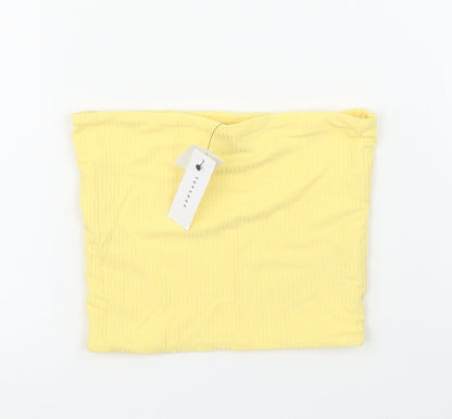 Womens UK Size 6 Topshop Yellow Cropped Blouse
