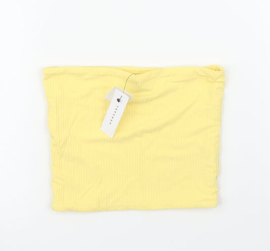 Womens UK Size 6 Topshop Yellow Cropped Blouse