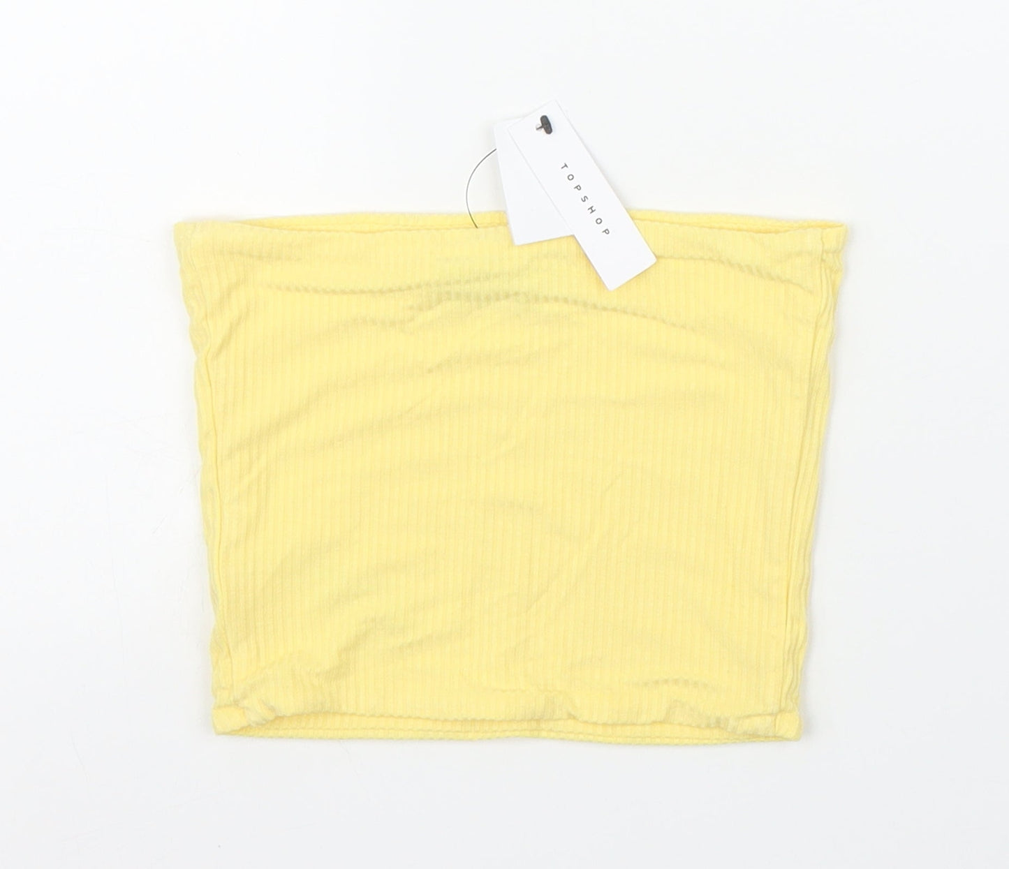 Womens UK Size 6 Topshop Yellow Cropped Blouse