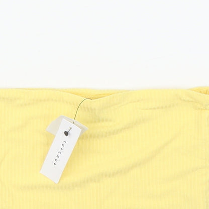 Womens UK Size 6 Topshop Yellow Cropped Blouse