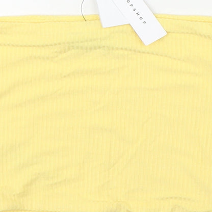 Womens UK Size 6 Topshop Yellow Cropped Blouse