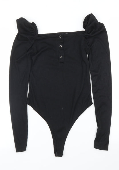 PRETTYLITTLETHING Womens Black   Leotard One-Piece Size 6