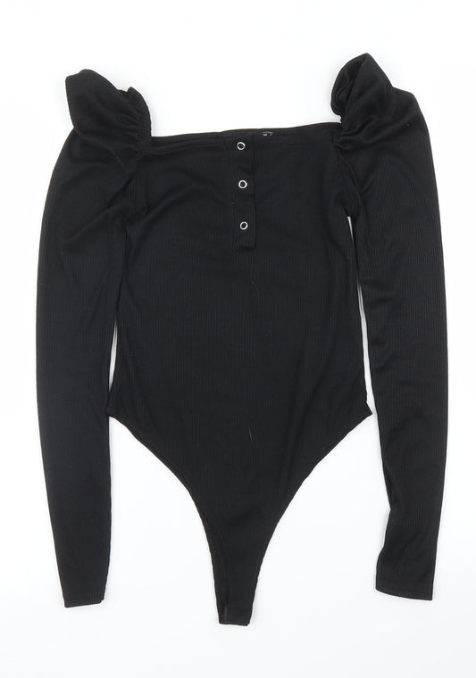 PRETTYLITTLETHING Womens Black   Leotard One-Piece Size 6