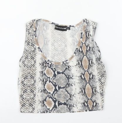 Womens UK Size 6 PRETTYLITTLETHING Beige Cropped Tank