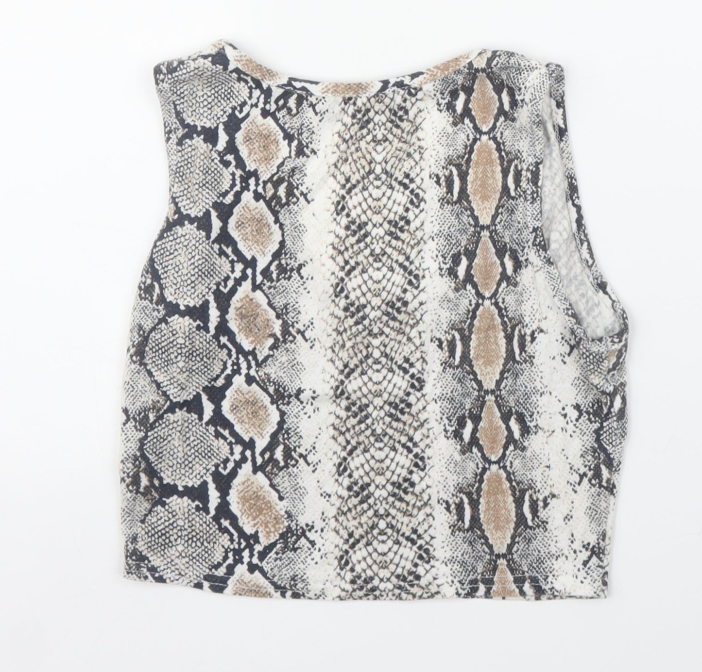 Womens UK Size 6 PRETTYLITTLETHING Beige Cropped Tank
