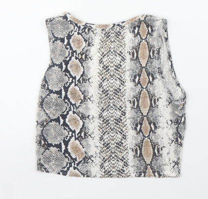 Womens UK Size 6 PRETTYLITTLETHING Beige Cropped Tank