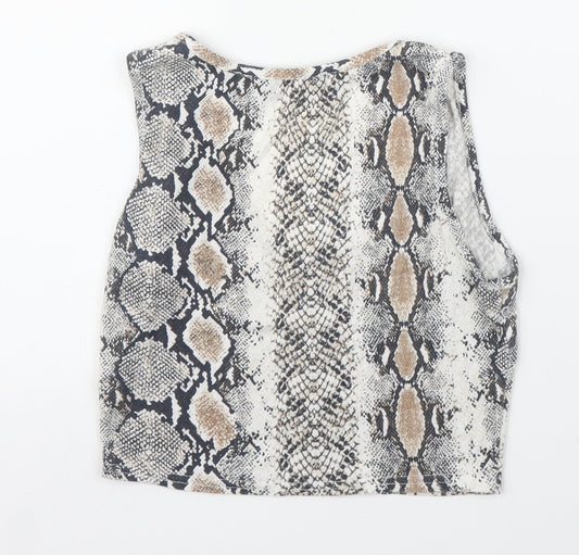Womens UK Size 6 PRETTYLITTLETHING Beige Cropped Tank