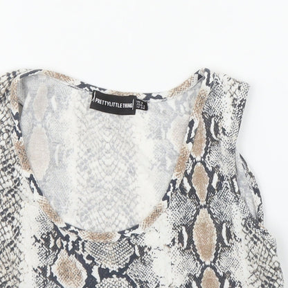 Womens UK Size 6 PRETTYLITTLETHING Beige Cropped Tank