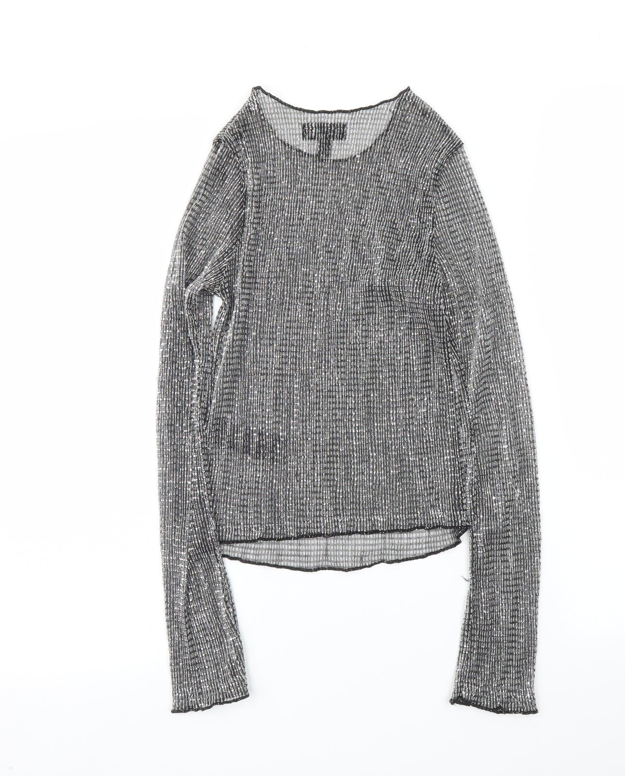 Womens UK Size 6 Topshop Silver Basic Blouse