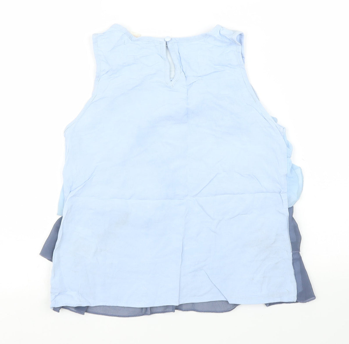 Back view of H&M girls’ blue basic blouse, size 10, years