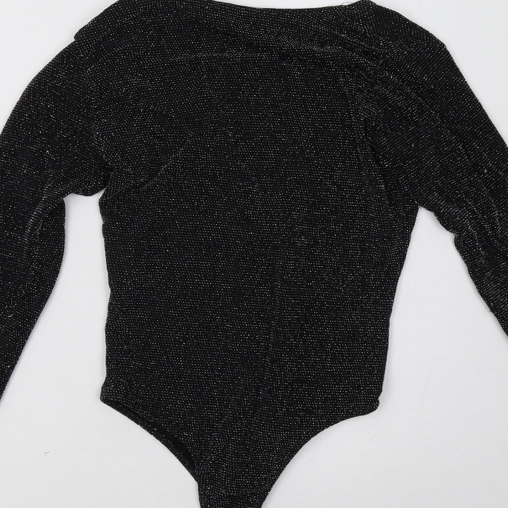 PRETTYLITTLETHING Womens Black   Bodysuit One-Piece Size 8