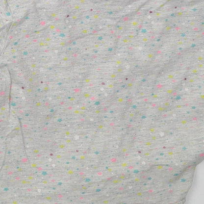 Brand and care label for jeff & co girls’ grey polka dot basic t-shirt, size 2-3, years